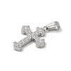 304 Stainless Steel Micro Pave Cubic Zirconia Pendants STAS-Z107-08P-11-2