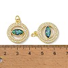 Brass Micro Pave Cubic Zirconia Pendants X-KK-A197-10G-3