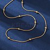 PVD Vacuum Plating 304 Stainless Steel Round Snake Chain Necklaces STAS-A051-08G-1