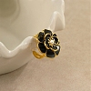 304 Stainless Steel Flower Open Cuff Rings LS-RJEW-A086-03G-1