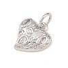 Brass Micro Pave Clear Cubic Zirconia Pendants KK-G544-05P-02-2