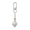 Brass Macrame Chain Pouch Round Shell Pearl Holder Pendant Decorations HJEW-JM02048-02-1