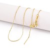 Brass Boston Link Chain Necklaces NJEW-B119-01G-1