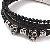Braided Microfiber Leather Multi-strand Bracelets LS-BJEW-B096-06G-2