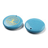 Dyed Synthetic Turquoise Carved Pendants G-H007-06H-2