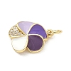 Brass Micro Pave Cubic Zirconia Pendants KK-S338-08G-2
