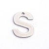 Tarnish Resistant 304 Stainless Steel Letter Charms STAS-O072-S-1