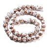 Synthetic Gold Line Turquoise Beads Strands G-H026-01E-01-2