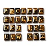 26Pcs Natural Tiger Eye Healing Rectangle with Letter A~Z Display Decorations G-K335-07E-1