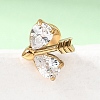 F136 Titanium Pave Clear Cubic Zirconia Teardrop Arrow Internally Threaded Labrets ME-CBA9828-03G-1