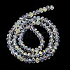 Electroplate Transparent Glass Beads Strands EGLA-A046-01B-21-3