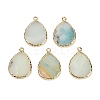 Natural Flower Amazonite Pendants G-K347-08G-04-1
