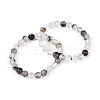 Natural Green Lodolite Quartz Round Beaded Stretch Bracelets for Men Women G-N349-10C-1