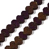 Electroplated Natural Lava Rock Beads Strands G-Q1009-G01-02-2