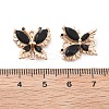 Brass Glass Connector Charms KK-B125-08G-4
