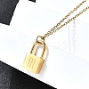 304 Stainless Steel Rolo Chain Pendant Necklaces NJEW-S444-01G-13-4
