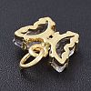 Brass Micro Pave Clear Cubic Zirconia Pendant ZIRC-P079-B01-17-2