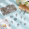 130Pcs 13 Styles Tibetan Style Cross Alloy Pendants FIND-WR0011-41-4