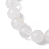 8mm Round Natural Quartz Crystal & Rhodochrosite Beaded Stretch Bracelets for Women BJEW-JB10700-4