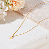 1Pc Stainless Steel Letter Rectangle Pendant Necklaces NJEW-LP0001-34G-G-3