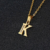 201 Stainless Steel Crystal Rhinestone Initial Pendant Necklaces FS-WG3A711-11-1