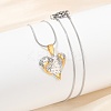 304 Stainless Steel Two Tone Pendant Necklaces for Women NJEW-S445-01F-GP-1