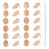 24Pcs 6 Styles 304 Stainless Steel Textured Oval Stud Earrings Findings STAS-TA0002-32RG-1