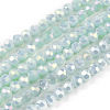 Faceted(32 Facets) Round Full Rainbow Plated Electroplate Glass Beads Strands EGLA-J130-FR17-1