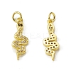 Brass Micro Pave Cubic Zirconia Pendants KK-E068-VB312-1