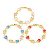 Brass Micro Pave Clear Cubic Zirconia Link Bracelets for Women BJEW-H209-05G-2