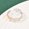 304 Stainless Steel Double Color Cuff Rings RJEW-S635-01GP-13-3