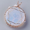 Opalite & Natural Rose Quartz Big Pendants G-G771-B06-3