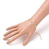 Brass Enamel Daisy Link Bracelets BJEW-JB05674-4