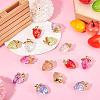 14Pcs 7 Styles Transparent Acrylic with Alloy Pendants TACR-TA0001-86-5