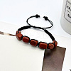 Natural Red Jasper Cuboid Beaded Braided Bead Bracelets FS-WGE3E5A-10-1