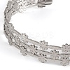 Non-Tarnish 304 Stainless Steel Hollow Flower Open Cuff Bangles for Women LS-BJEW-K241-03C-P-2