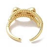 Bowknot Brass Micro Pave Clear Cubic Zirconia Open Cuff Rings for Women RJEW-C098-02G-3