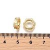 Brass Micro Pave Cubic Zirconia Rondelle European Beads KK-C106-20G-2