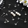 SHEGRACE Brass Clear Cubic Zirconia Teardrop Stud Earring Findings XGR0104P-116P-5
