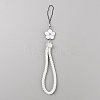 PU Leather Lanyard Wrist Strap Phone Flower Charms Straps DIY-WH0430-088B-1