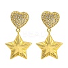 Rack Plating Brass Micro Pave Clear Cubic Zirconia Stud Earrings EJEW-I313-15A-G-1
