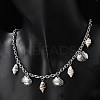 Summer Beach 304 Stainless Steel & Shell Pendant Necklaces NJEW-Z061-09P-1