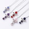 Natural Gemstone Pendant Necklaces NJEW-JN01645-1
