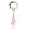 1Pcs Silicone Round Beaded Keychain Wristlet AJEW-CL0001-11C-5