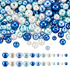 12 Strands 12 Style Baking Paint Pearlized Glass Pearl Round Bead Strands HY-CW0001-02-1