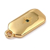 Brass Micro Pave Cubic Zirconia Charms ZIRC-I054-12G-04-2