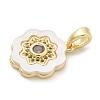 Brass Micro Pave Cubic Zirconia Pendents KK-M303-02G-07-2