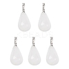 Teardrop Platinum Tone Brass Quartz Crystal Pendants G-F267-04I-3