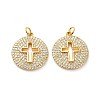 Brass Micro Pave Clear Cubic Zirconia Pendants ZIRC-L100-100G-2