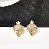 Ice Cream Brass Micro Pave Clear Cubic Zirconia Stud Earrings EJEW-A135-13G-1